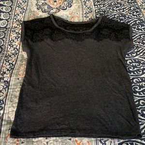 Loft grey tee with lace top XSP